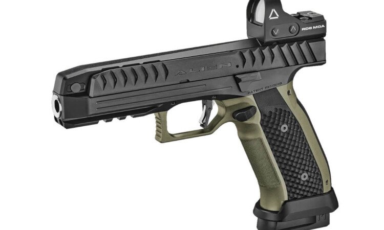 Laugo Arms Alien: Efsanevi Performansıyla Atış Dünyasını Büyülüyor | Silah ilanı # 1 Laugo Arms Alien 9mm düşük namlu hatlı yarış tabancası – inovatif yarı otomatik ilan görseli
