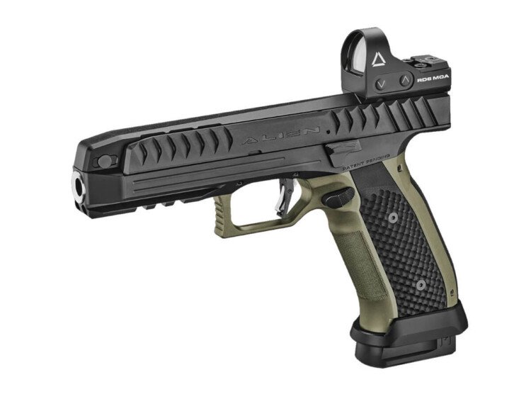 Laugo Arms Alien: Efsanevi Performansıyla Atış Dünyasını Büyülüyor | Silah ilanı # 1 Laugo Arms Alien 9mm düşük namlu hatlı yarış tabancası – inovatif yarı otomatik ilan görseli