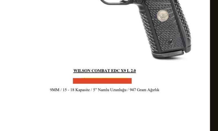 Satılık TABANCA – Wilson Combat EDC X9 2.0 – 9mm (9x19mm) – Taşıma Ruhsatlı – Ankara – İlan 13931 – Görsel 13932