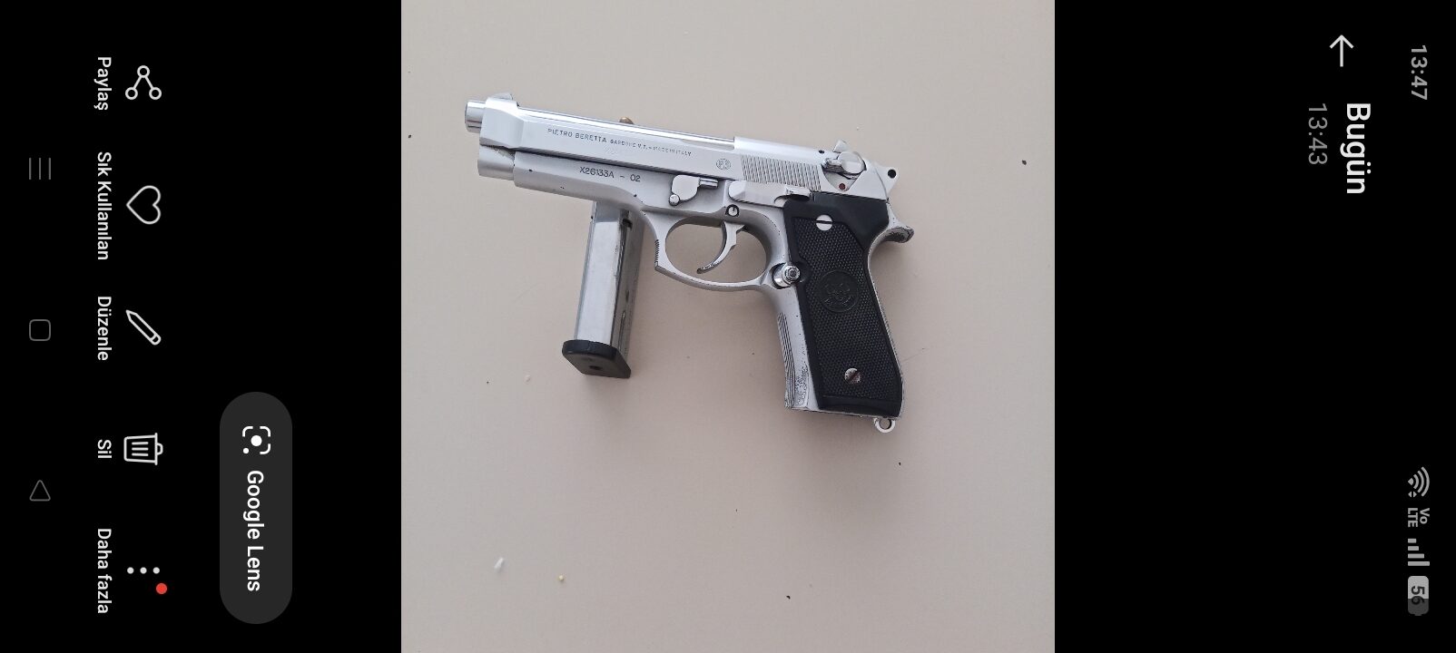 Satılık TABANCA – Beretta 92 – 9mm (9x19mm) – Taşıma Ruhsatlı – İzmir – İlan 14772 – Görsel 14774