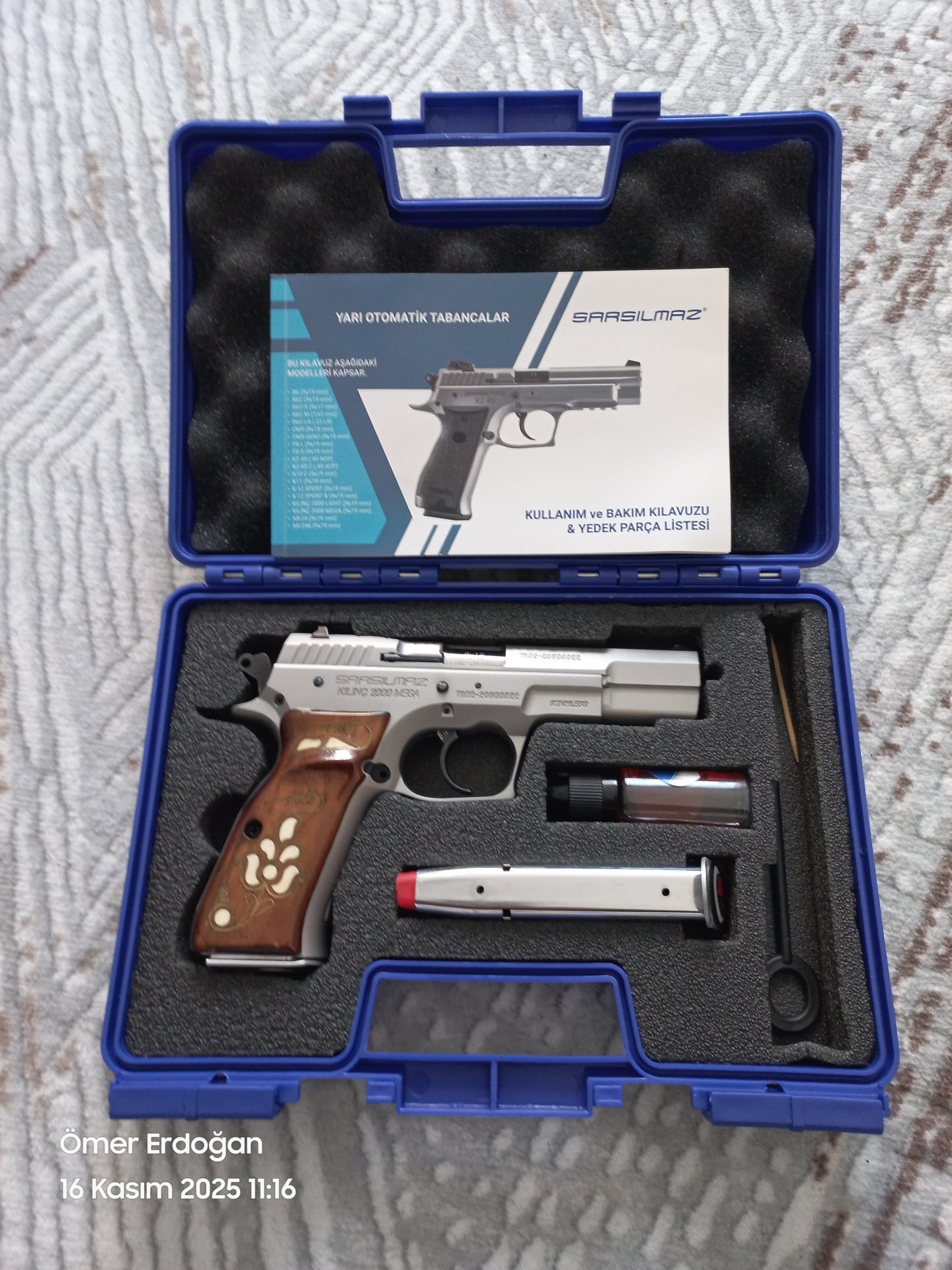 Satılık TABANCA – Sarsılmaz Kılınç – 9mm (9x19mm) – Bulundurma Ruhsatlı – Samsun – İlan 18123 – Görsel 18124