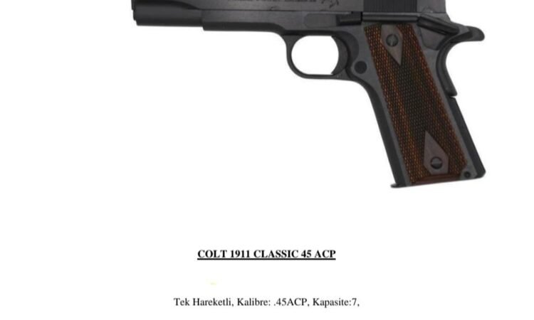 Satılık TABANCA – Colt 1911 – 45 ACP – Taşıma Ruhsatlı – Yalova – İlan 19029 – Görsel 19032