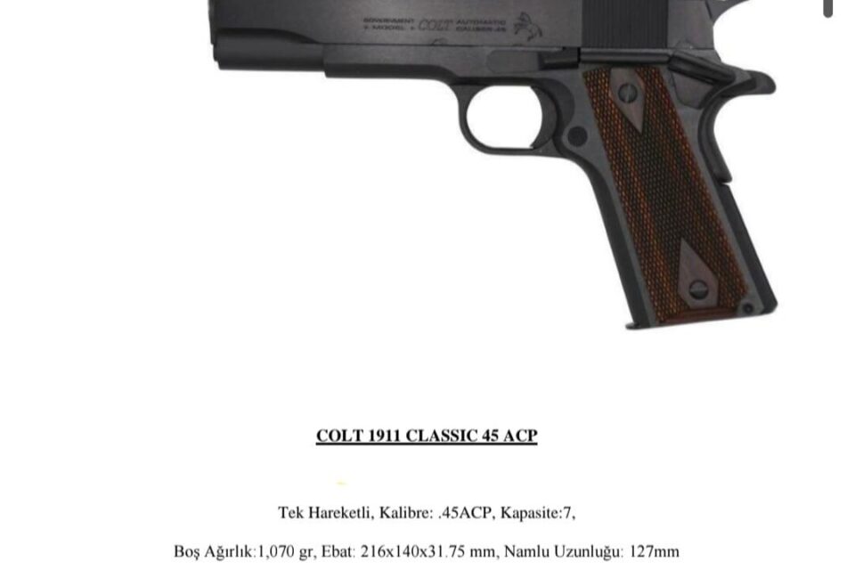 Satılık TABANCA – Colt 1911 – 45 ACP – Taşıma Ruhsatlı – Yalova – İlan 19029 – Görsel 19032