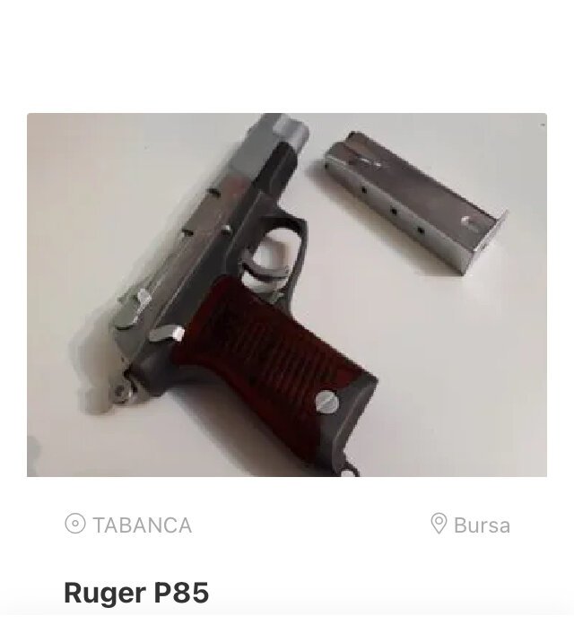 Satılık TABANCA – Ruger P85 – 9mm (9x19mm) – Taşıma Ruhsatlı – Ankara – İlan 17308 – Görsel 17309