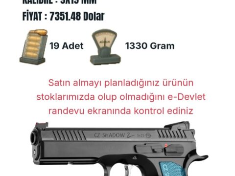 Satılık TABANCA – CZ Shadow 2 – 9mm (9x19mm) – Taşıma Ruhsatlı – Diyarbakır – İlan 18713 – Görsel 18714