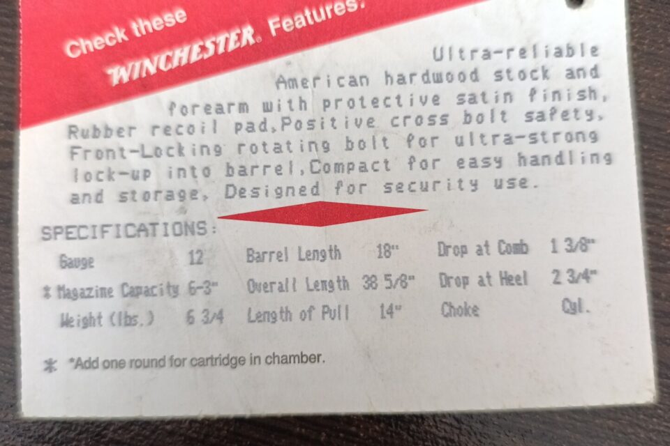 Satılık YİVSİZ TÜFEK – Winchester 1300 – 12 Kalibre – Van – İlan 17323 – Görsel 19905