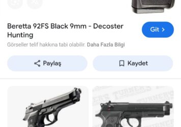Satılık TABANCA – Beretta 92 – 9mm (9x19mm) – Taşıma Ruhsatlı – Bolu – İlan 24225 – Görsel 24226