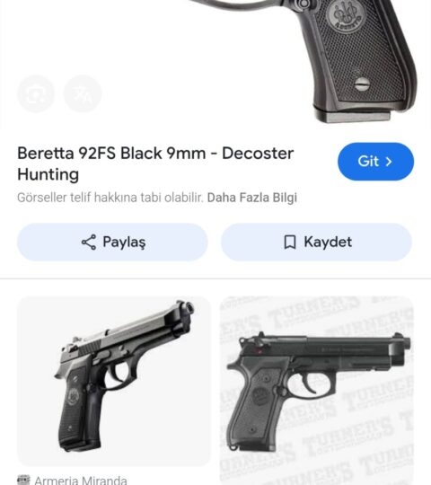 Satılık TABANCA – Beretta 92 – 9mm (9x19mm) – Taşıma Ruhsatlı – Bolu – İlan 24225 – Görsel 24226