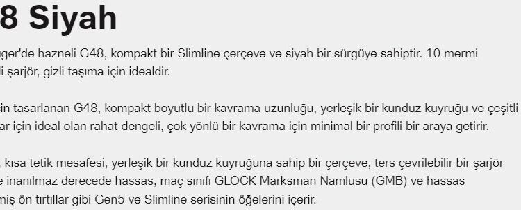 Satılık TABANCA – Glock 48 – 9mm (9x19mm) – Taşıma Ruhsatlı – Ankara – İlan 27816 – Görsel 27822