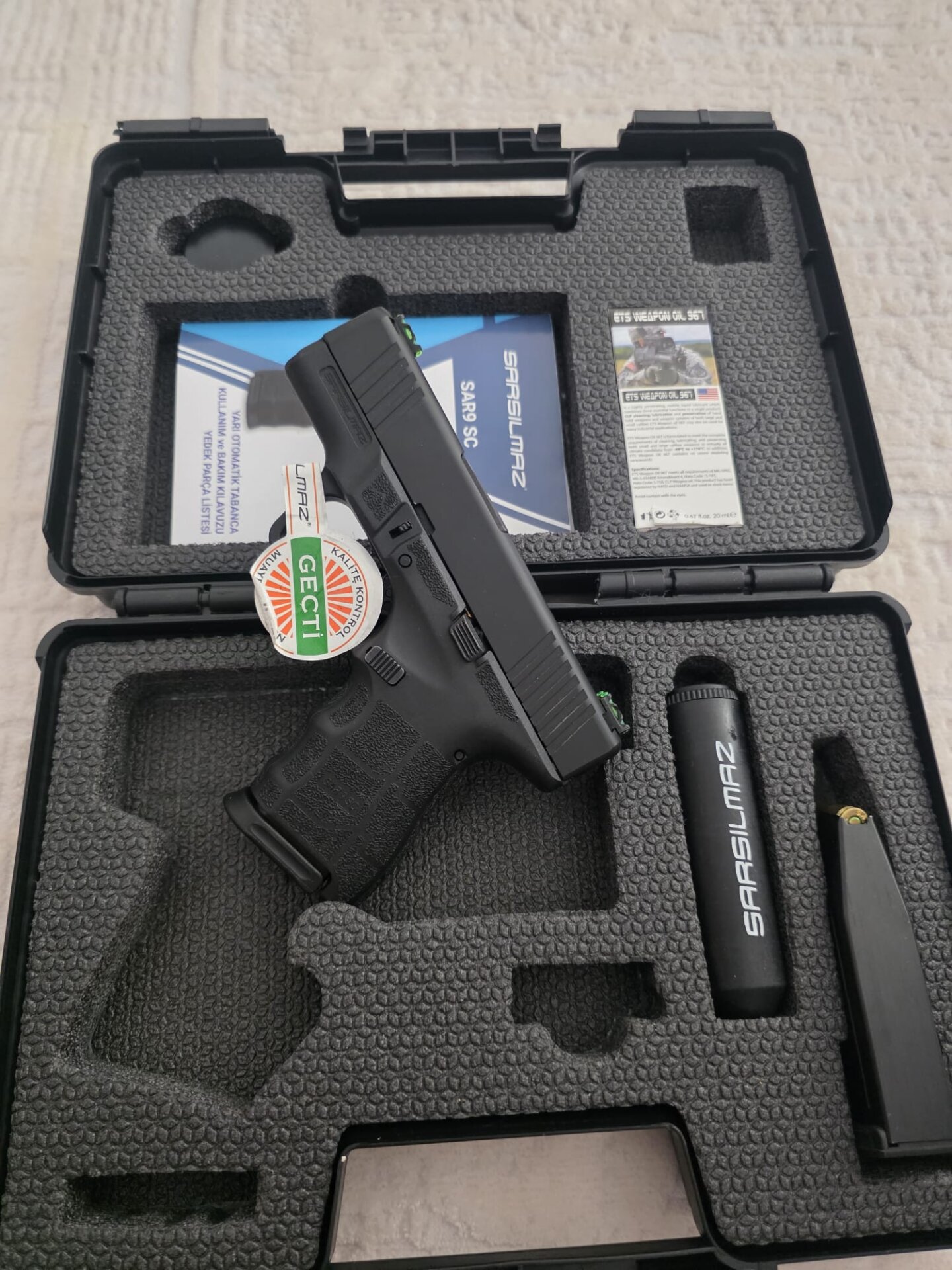 Satılık TABANCA – Sarsılmaz SAR9 – 9mm (9x19mm) – Taşıma Ruhsatlı – Artvin – İlan 34212 – Görsel 34214