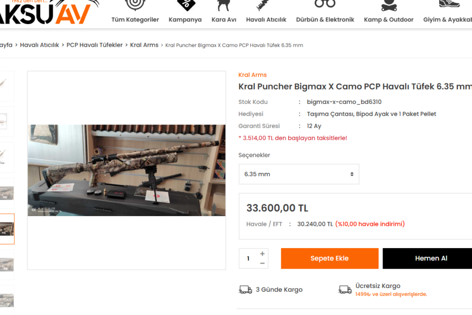 Satılık Havalı Tüfek – Kral Arms – 6.35mm (.25) – Sakarya – İlan 32561 – Görsel 32567