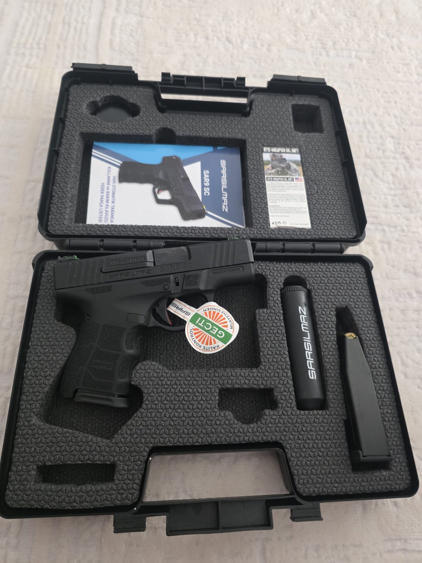 Satılık TABANCA – Sarsılmaz SAR9 – 9mm (9x19mm) – Taşıma Ruhsatlı – Artvin – İlan 34212 – Görsel 34213